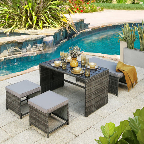 Alena 2-seater Garden Rattan Sofa Set - Convertible into 4-seater