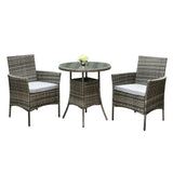 Judas 2-Seater Garden Bistro Set for Patio in Rattan