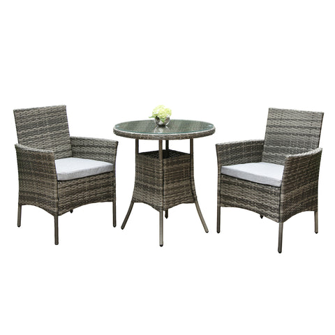 Judas 2-Seater Garden Bistro Set for Patio in Rattan