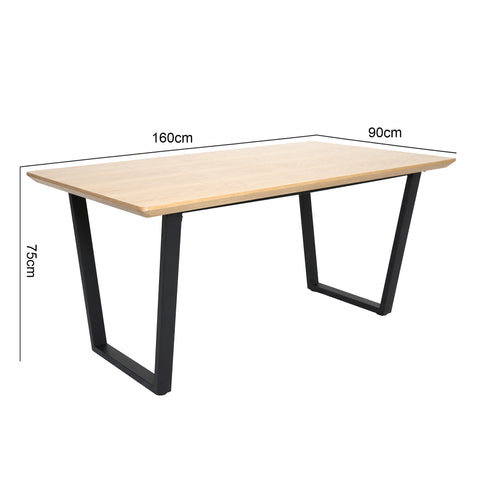 ATLAS - Modern Dining Table - 160x90cm - Oak Veneer 