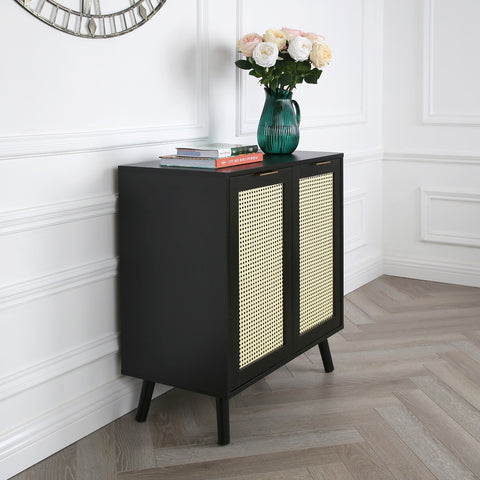 Craven - 2-door Sideboard with Cane Front - Black