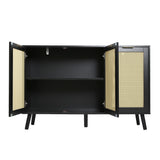 Craven - 3-door Sideboard with Cane Front - Black