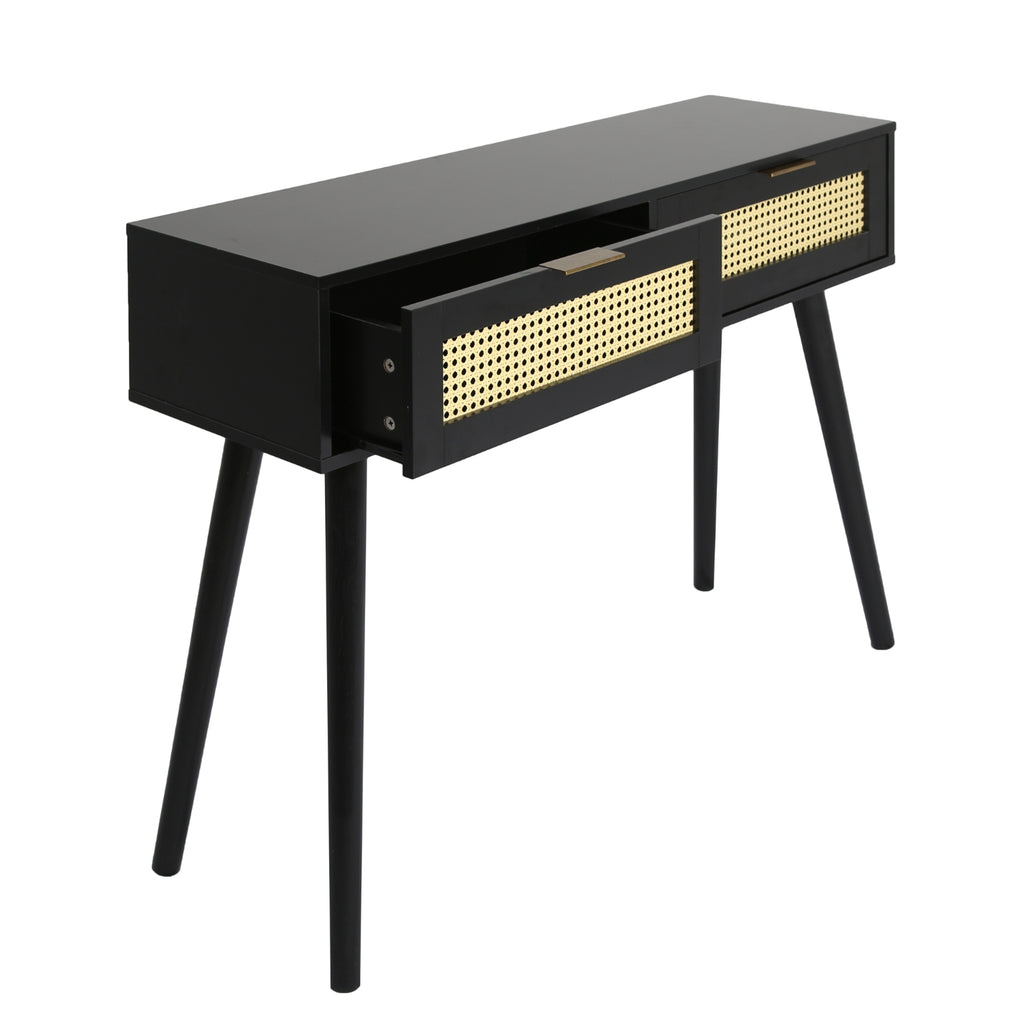 Craven - Console table with Cane Front - Black – Home Garden Direct