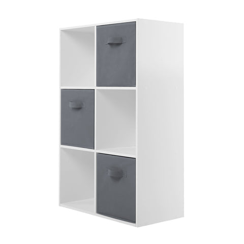 Jane - 2x3 Cube Storage Unit with 3 baskets - White