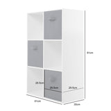 Jane - 2x3 Cube Storage Unit with 3 baskets - White