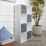 Jane - 8 Cube Storage Unit with 4 baskets - White 