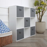 Jane - 9 Cube Storage with 4 baskets - White