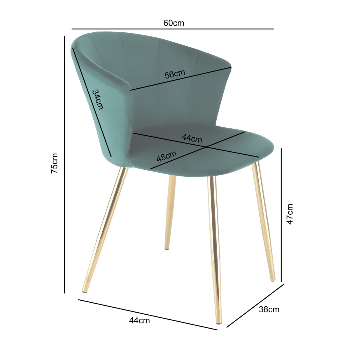Mill - Velvet Dining Chair - Set of 2 - (Green, Grey, Pink, Teal)