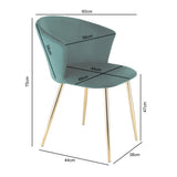 Mill - Velvet Dining Chair - Set of 2 - (Green, Grey, Pink, Teal)