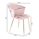 Mill - Velvet Dining Chair - Set of 2 - (Green, Grey, Pink, Teal)