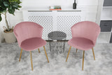 Mill - Velvet Dining Chair - Set of 2 - (Green, Grey, Pink, Teal)