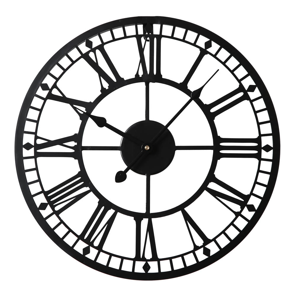 EOS - Wall Clock with Roman Numerals - 40x40 - Black