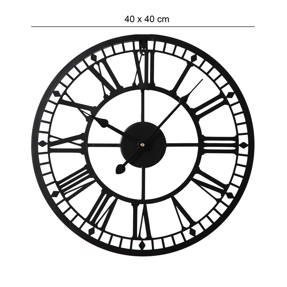 EOS - Wall Clock with Roman Numerals - 40x40 - Black