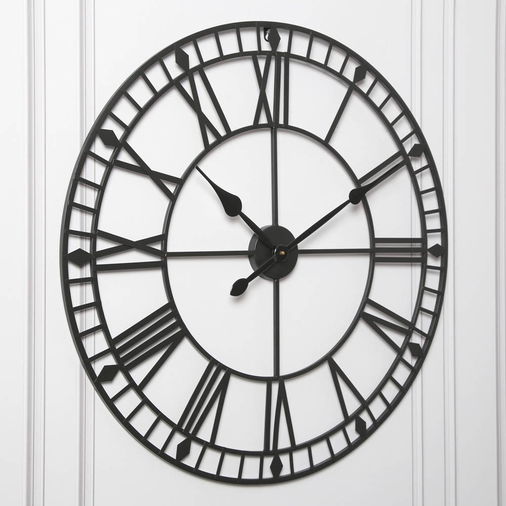 EOS - Skeleton Wall Clock with Roman Numerals - 80x80cm