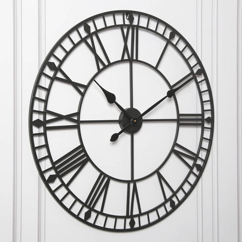 EOS - Skeleton Wall Clock with Roman Numerals - 80x80cm