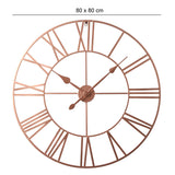 EOS - Skeleton Wall Clock with Roman Numerals - 80x80cm