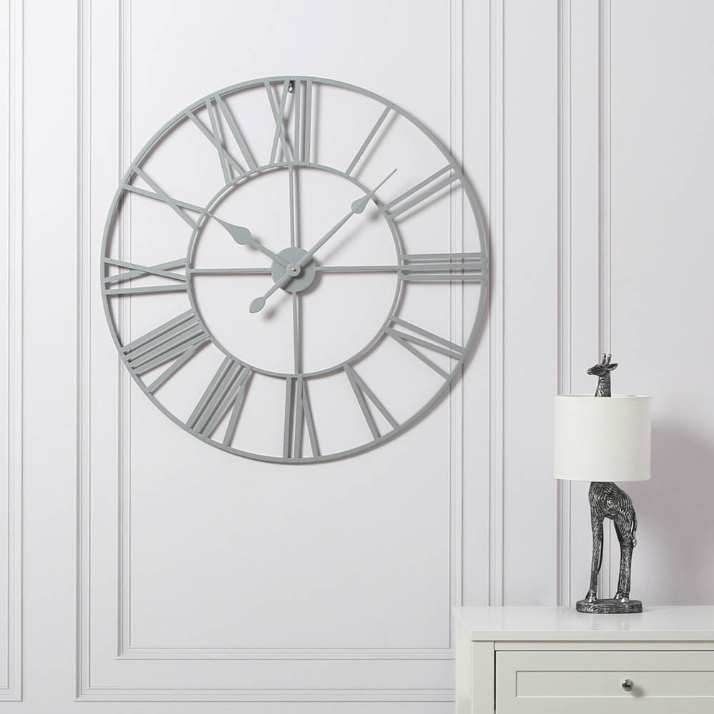 EOS - Skeleton Wall Clock with Roman Numerals - 80x80cm