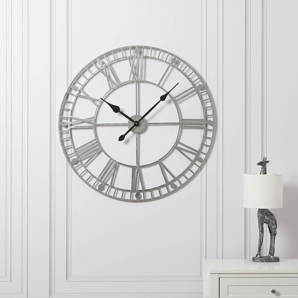 EOS - Skeleton Wall Clock with Roman Numerals - 80x80cm