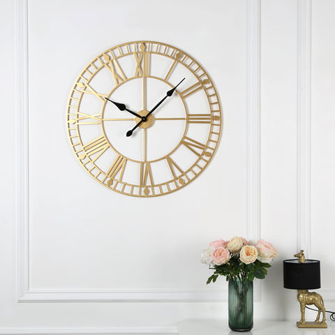 EOS - Skeleton Wall Clock with Roman Numerals - 80x80cm