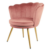 Flora - Velvet Accent Chair with Scalloped-back Design