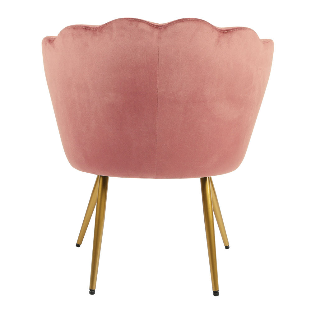 Flora - Velvet Accent Chair with Scalloped-back Design