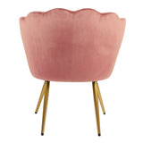 Flora - Velvet Accent Chair with Scalloped-back Design