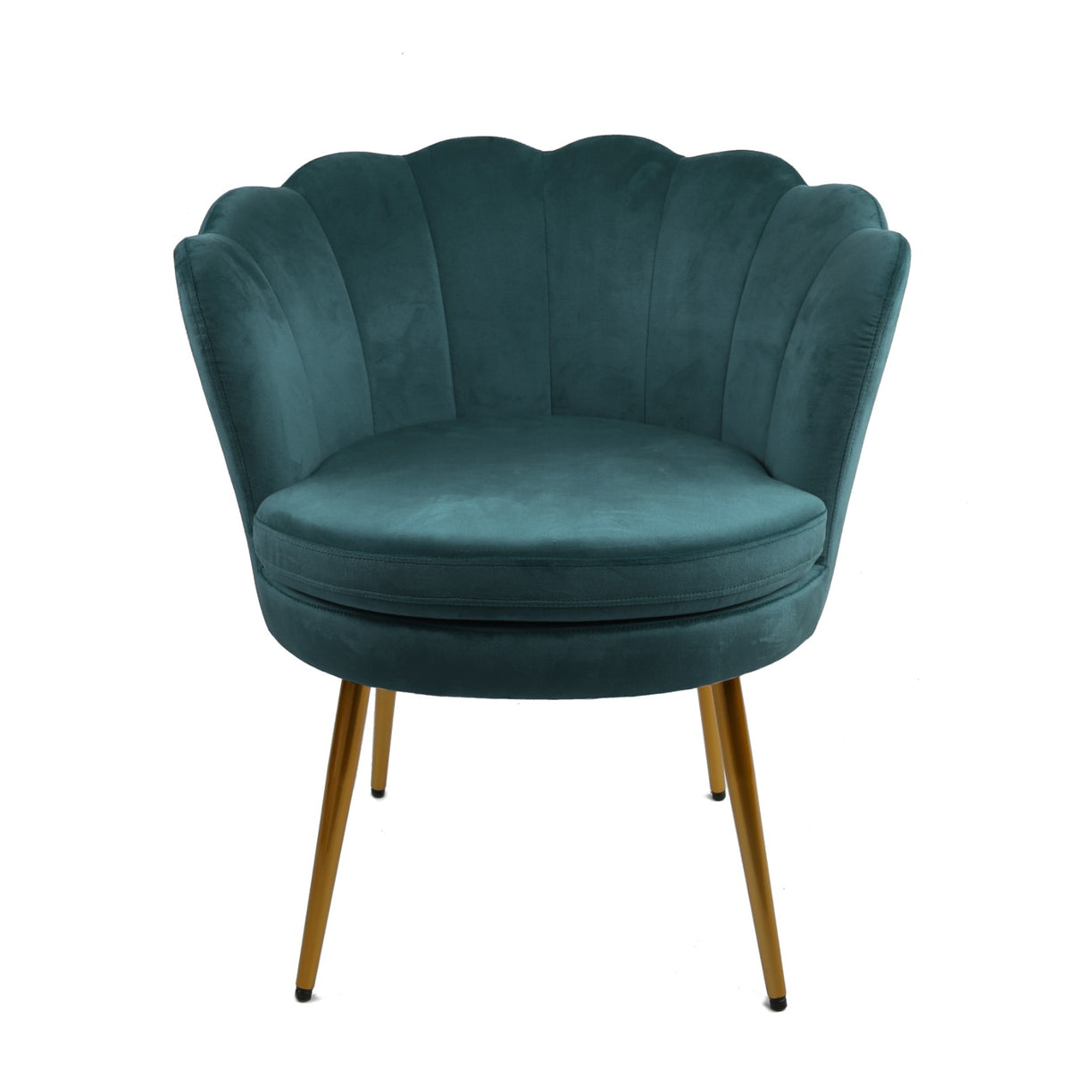 Flora - Velvet Accent Chair with Scalloped-back Design