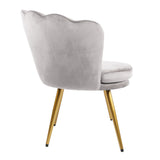 Flora - Velvet Accent Chair with Scalloped-back Design