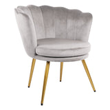 Flora - Velvet Accent Chair with Scalloped-back Design