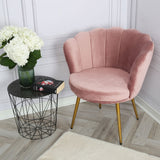 Flora - Velvet Accent Chair with Scalloped-back Design