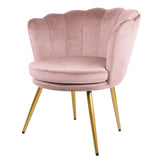 Flora - Velvet Accent Chair with Scalloped-back Design