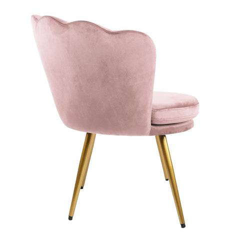 Flora - Velvet Accent Chair with Scalloped-back Design