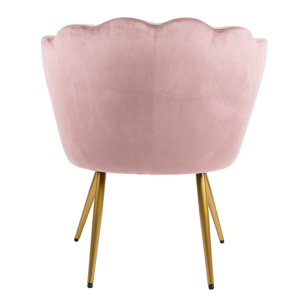 Flora - Velvet Accent Chair with Scalloped-back Design