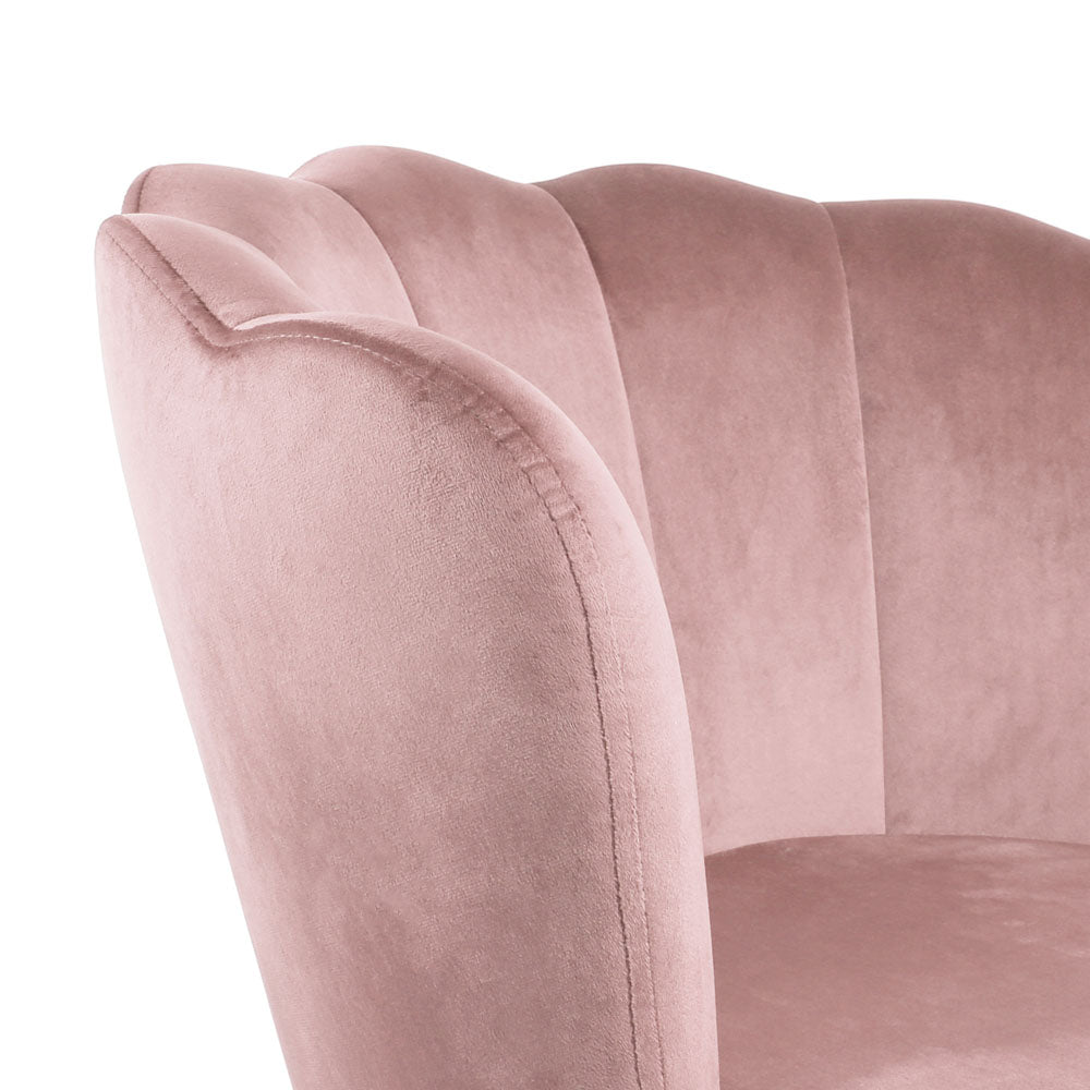 Flora - Velvet Accent Chair with Scalloped-back Design