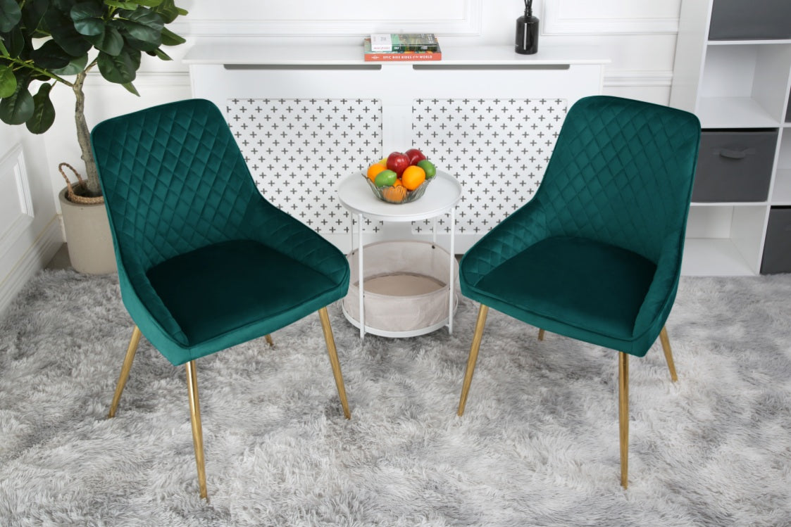 Hamilton - Dining Chair in Velvet - (Grey, Pink, Green)