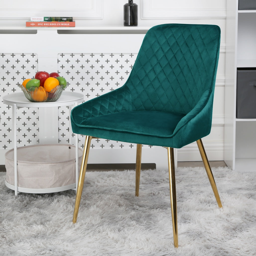 Hamilton - Dining Chair in Velvet - (Grey, Pink, Green)