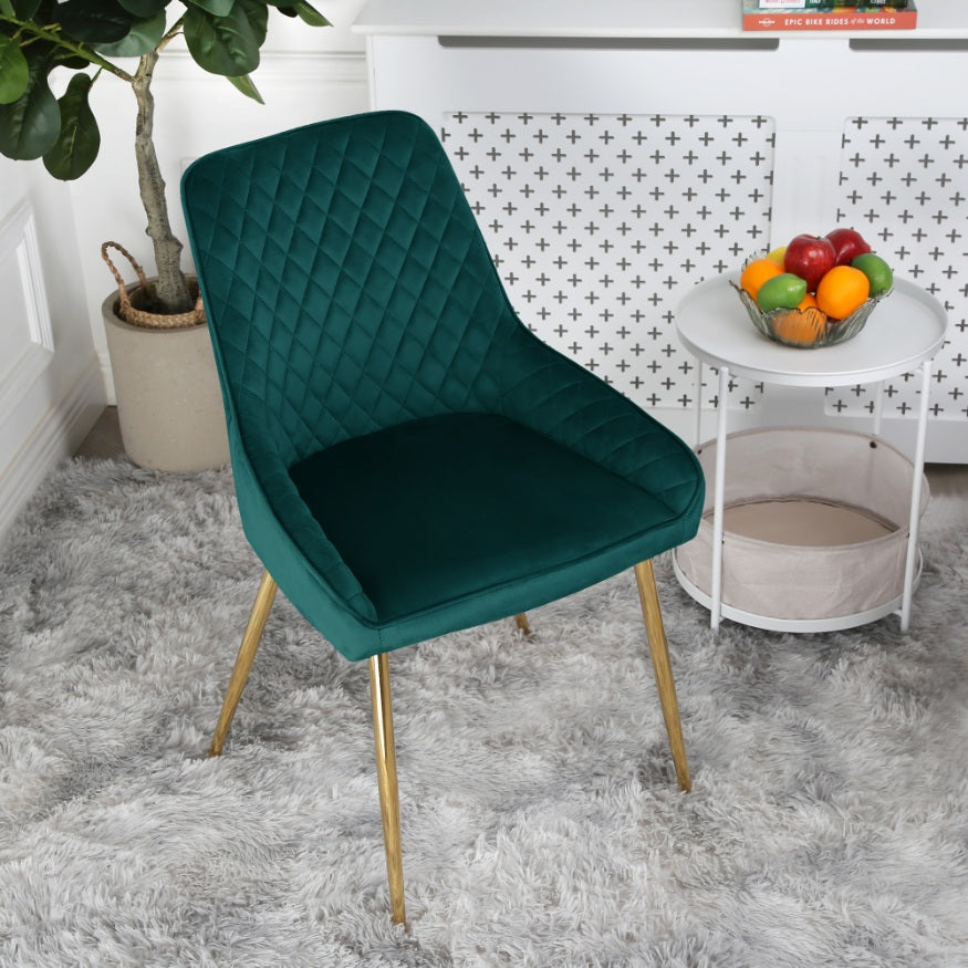 Hamilton - Dining Chair in Velvet - (Grey, Pink, Green)