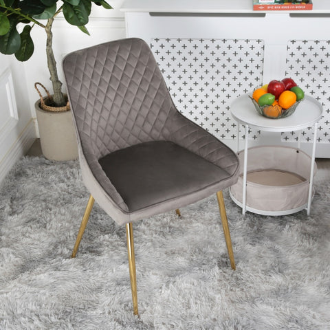 Hamilton - Dining Chair in Velvet - (Grey, Pink, Green)