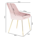 Hamilton - Dining Chair in Velvet - (Grey, Pink, Green)