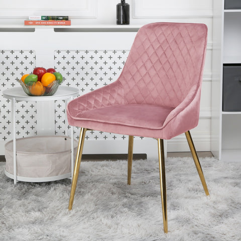 Hamilton - Dining Chair in Velvet - (Grey, Pink, Green)