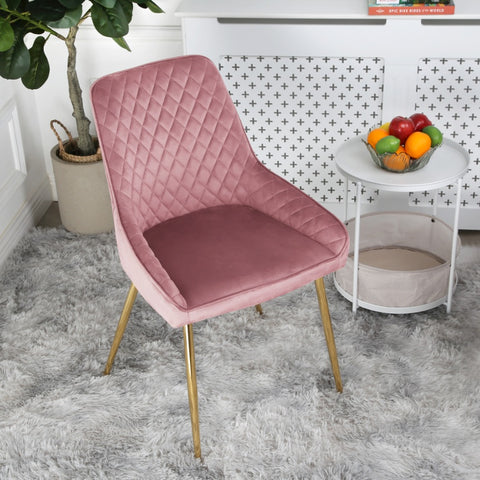 Hamilton - Dining Chair in Velvet - (Grey, Pink, Green)