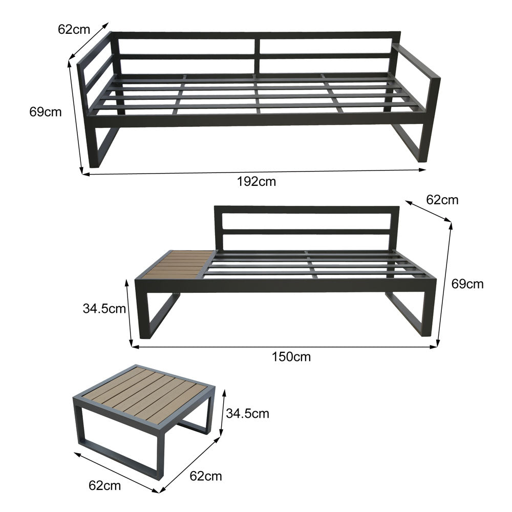 Maia - Garden Corner Sofa Set - Right Corner - 5 Seater