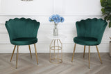 Mini Flora Velvet - Dining Chairs - Set of 2 - Floral-Designed Backrest