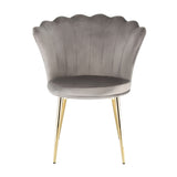 Mini Flora Velvet - Dining Chairs - Set of 2 - Floral-Designed Backrest