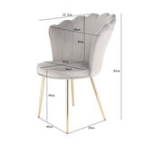 Mini Flora Velvet - Dining Chairs - Set of 2 - Floral-Designed Backrest