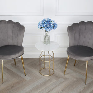 Mini Flora Velvet - Dining Chairs - Set of 2 - Floral-Designed Backrest