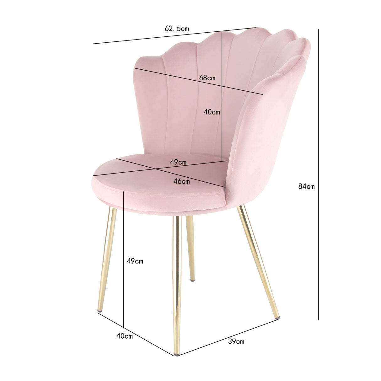 Mini Flora Velvet - Dining Chairs - Set of 2 - Floral-Designed Backrest