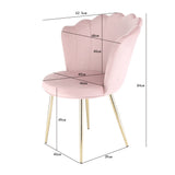 Mini Flora Velvet - Dining Chairs - Set of 2 - Floral-Designed Backrest