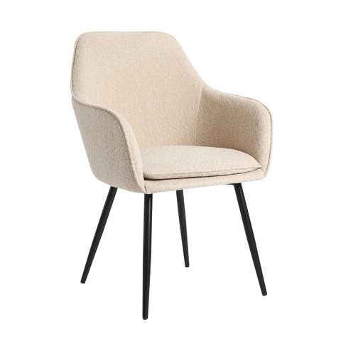 Muse - Boucle Fabric Accent Chair - Beige