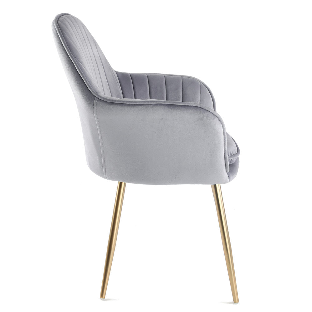 Muse - Velvet Accent Chair - (Violet, Grey, Light Blue)